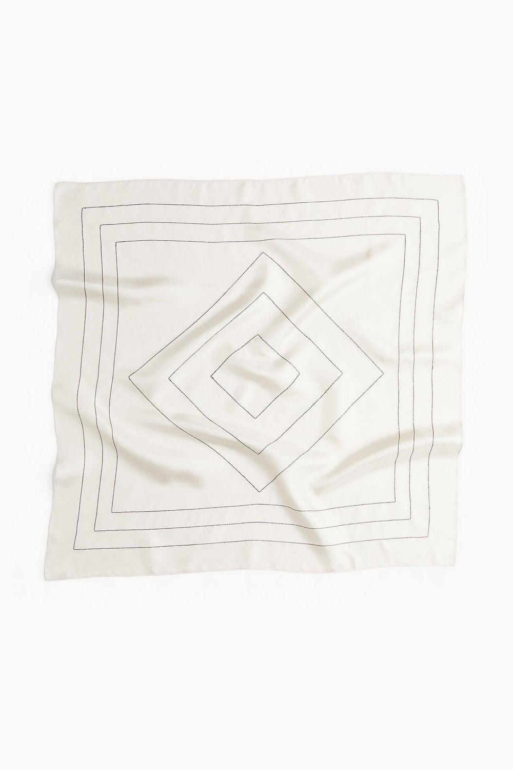 H&M Mulberry Silk Graphic Square Scarf - Image 1
