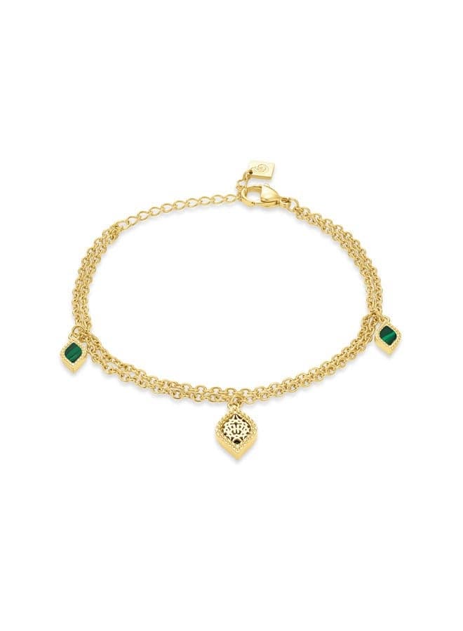 CERRUTI 1881 Esmeralda Gold-Plated Malachite Bracelet - Image 1