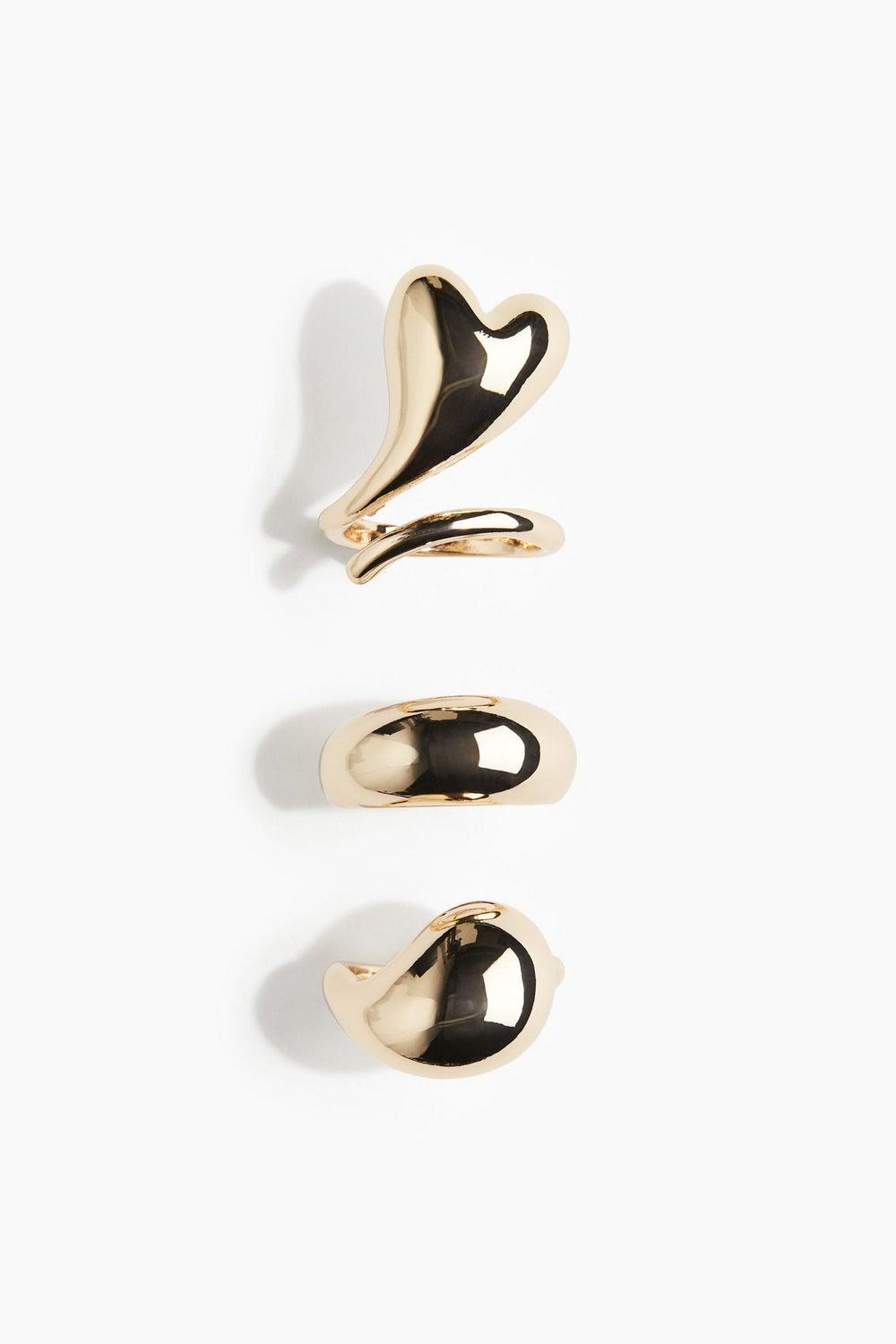 H&M Gleaming Trio: Chic 3-Pack Rings for Women - Image 1