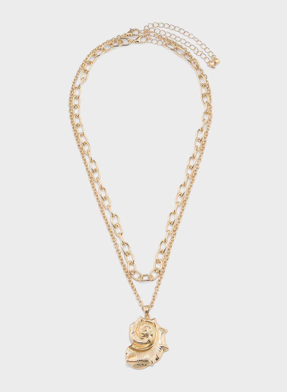 Ginger Shell Chain Necklace Duo for Fashion-Forward Women - Image 1