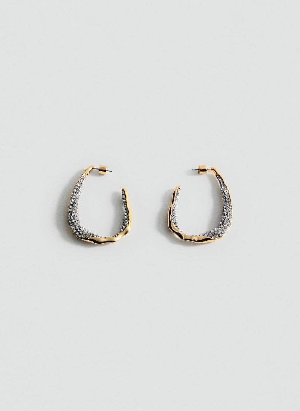 MANGO Renata Elegance Drop Earrings with Faceted Crystals - Image 1