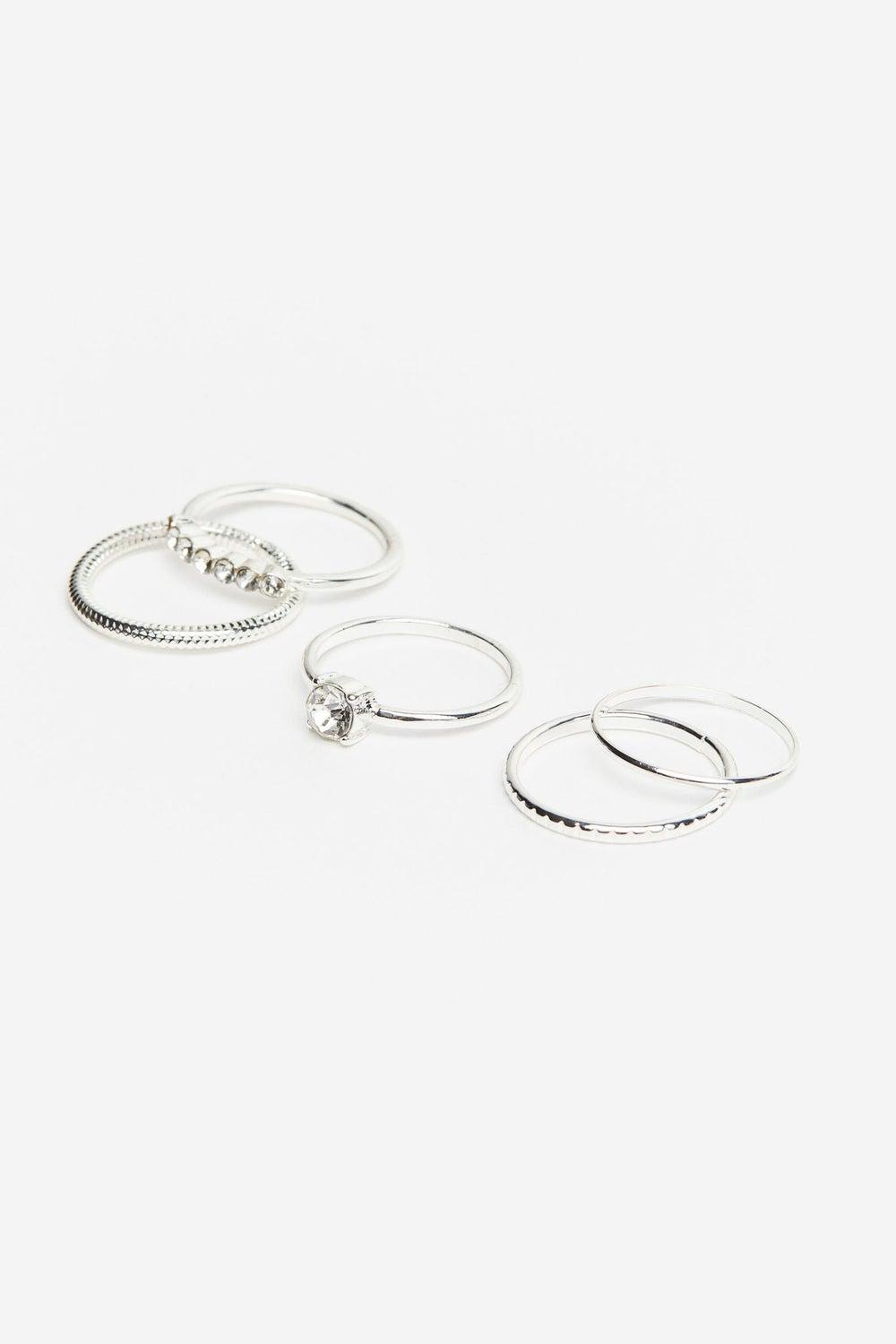 H&M Elegance Unveiled: 5 Unique Metal Rings Set - Image 1