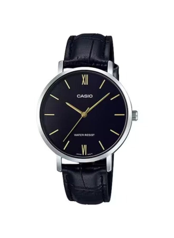 CASIO Elegance Defined: Women's Leather Analog LTP-VT01L-1BUDF - 34 mm - Image 1