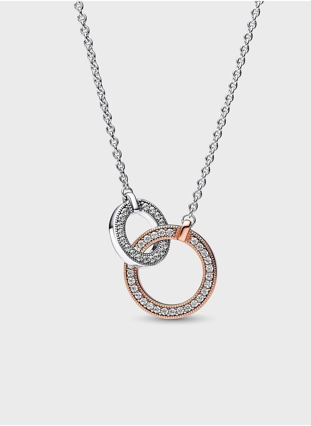 PANDORA Signature Elegance Two-Tone Circles Necklace - Image 1