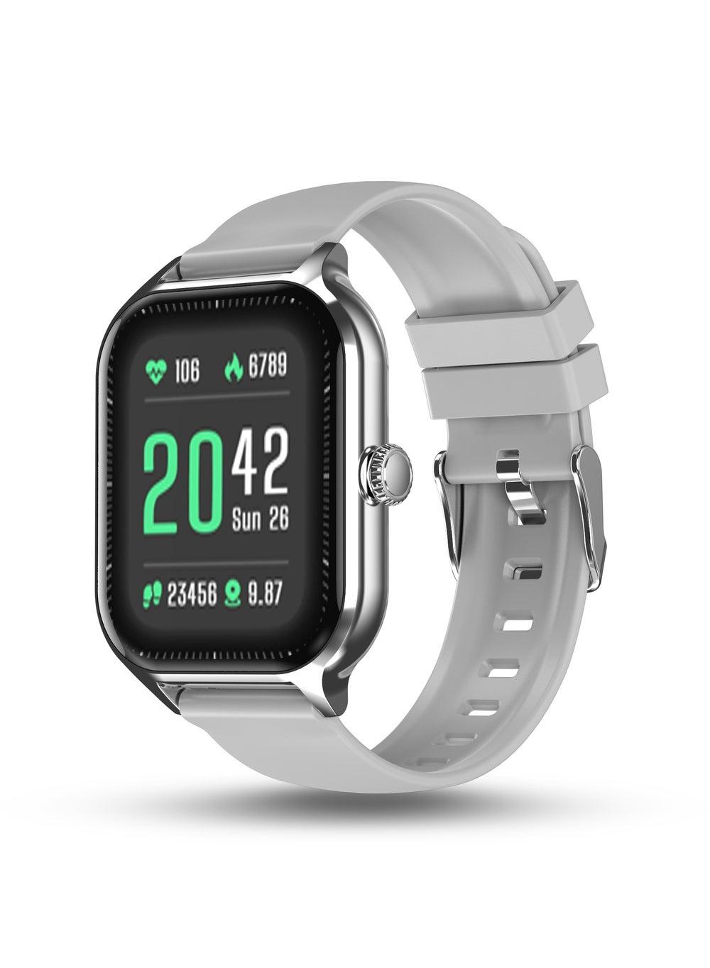Pebble Misty Grey Elevate 1.99" Smartwatch with Infinite Display - Image 1