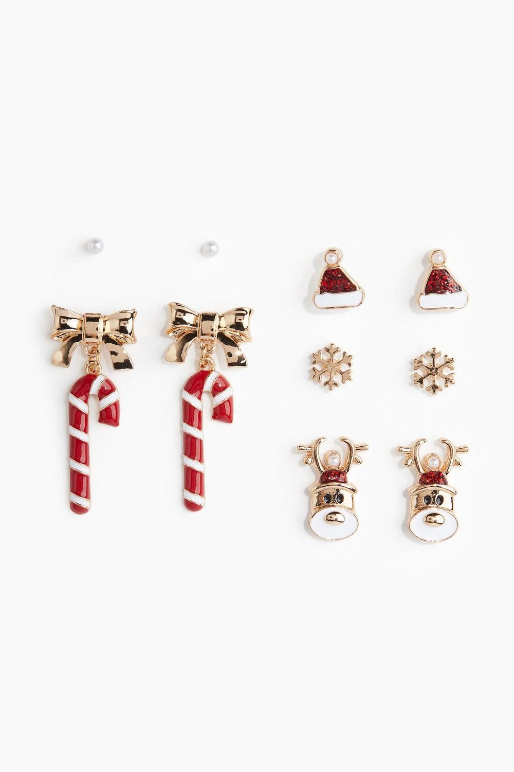 H&M Festive Cheer Collection: Elegant 5-Pair Stud Earrings - Image 1