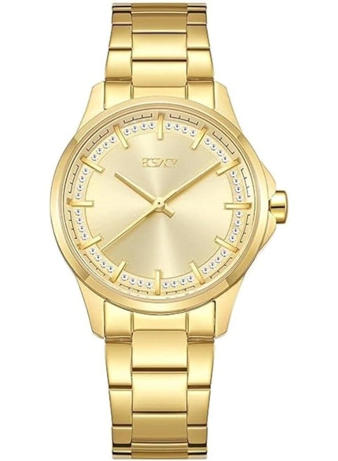 ECSTACY E23516-GBGC Elegant Gold Stainless Watch - 34 mm - Image 1
