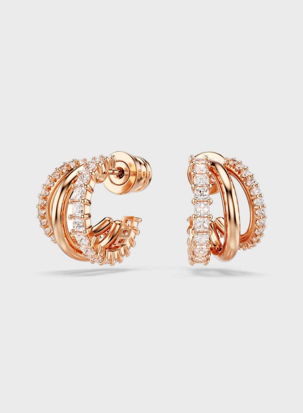 Swarovski Hyperbola Rose Gold Hoop Earrings for Women - Image 1