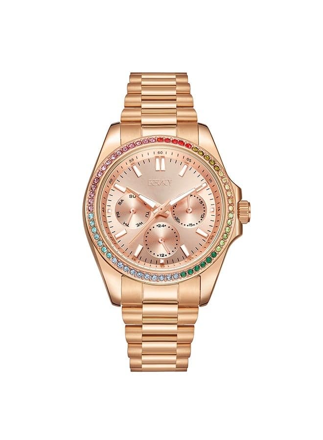 ECSTACY E23615-RBKK - Elegant Multi-Function Rose Gold Watch - Image 1