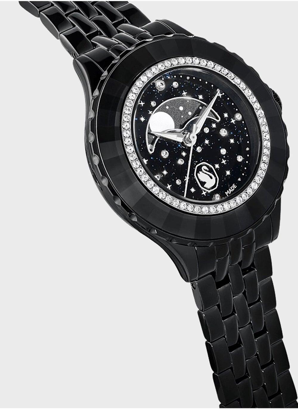 SWAROVSKI OCTEA MOON Watch - Lunar Elegance in Black - Image 1