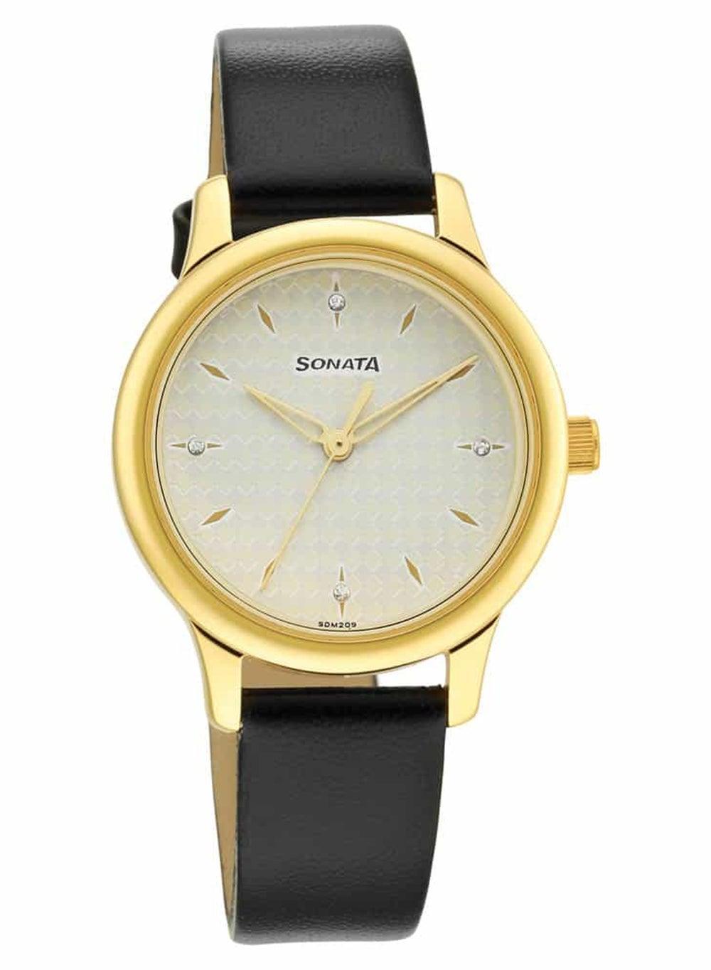 Sonata 8178YL02 Elegance Leather Analog Watch for Women - Image 1