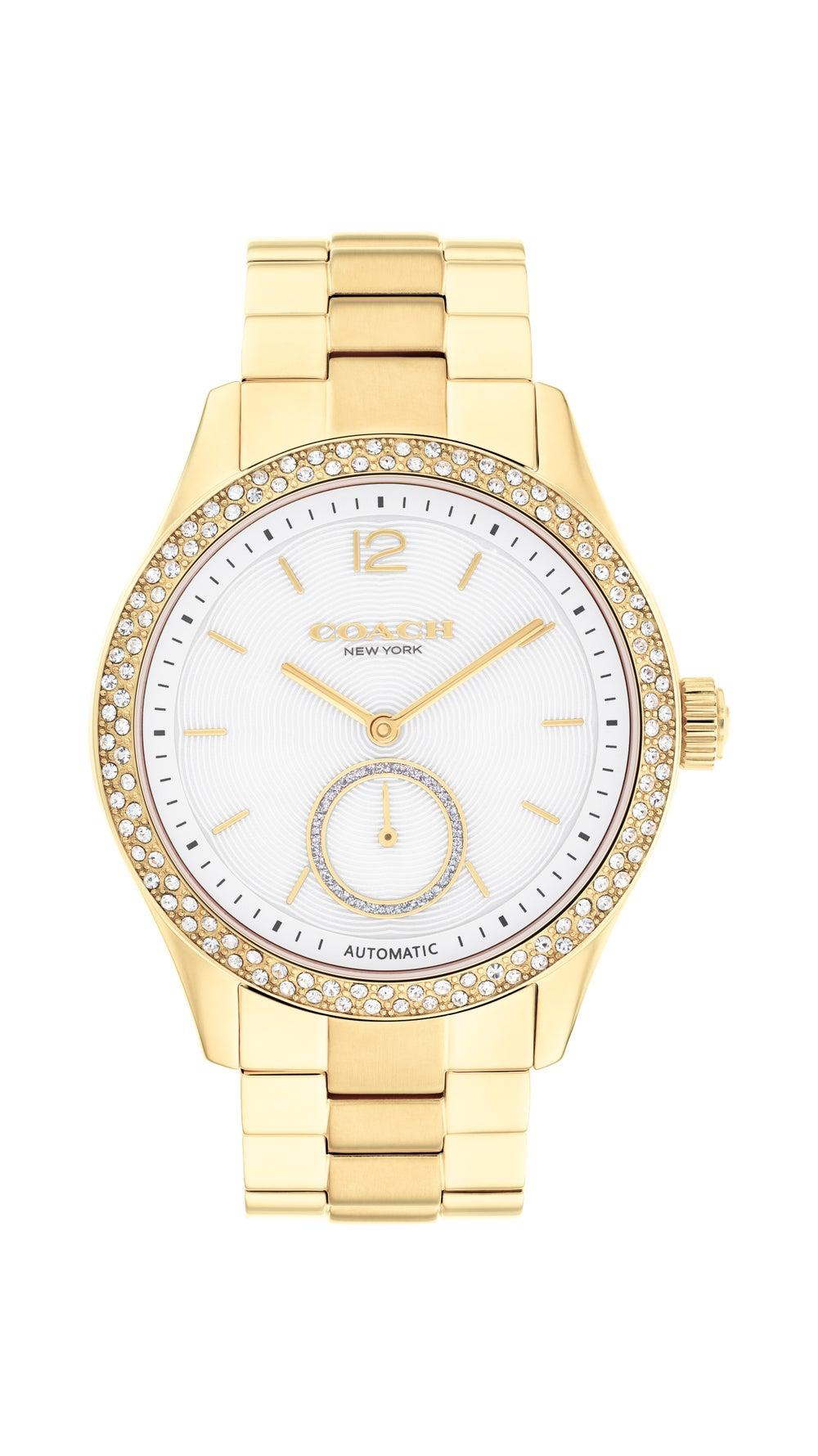 COACH Brooks Gold-Toned Crystal Women's Watch - Image 1