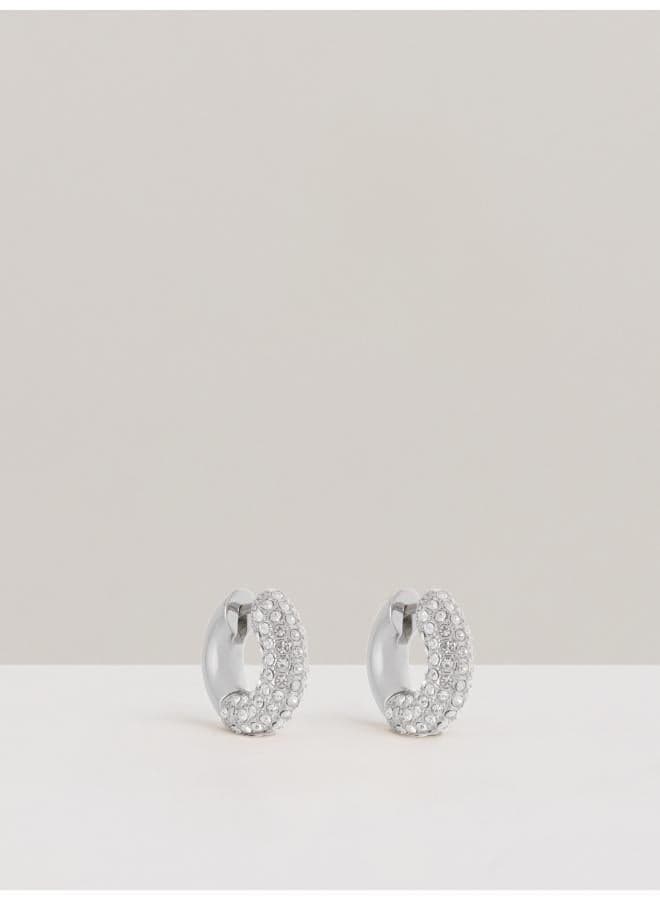 REISS Amelia Pavé Huggie Earrings with European Crystals - Image 1