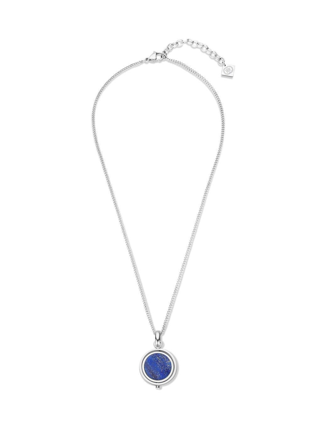 CERRUTI 1881 Silver Medallion & Lapis Lazuli Necklace - Image 1