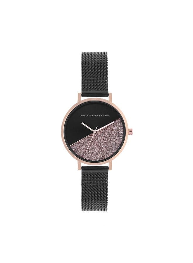 French Connection Elegant Rose Gold & Black Analog Watch - Image 1