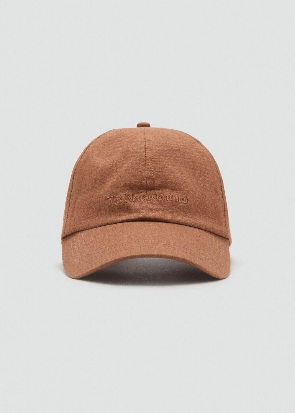 MANGO Women's Linen-Blend Cap with Chic Embroidery - Image 1