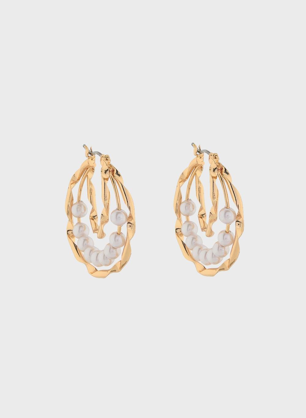 ELLA Pearl Hoop Earrings: Elegance Redefined - Image 1