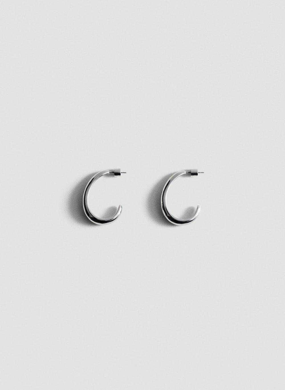 MANGO Sleek Oval Hoop Earrings - Chic Accessory for Women - Image 1