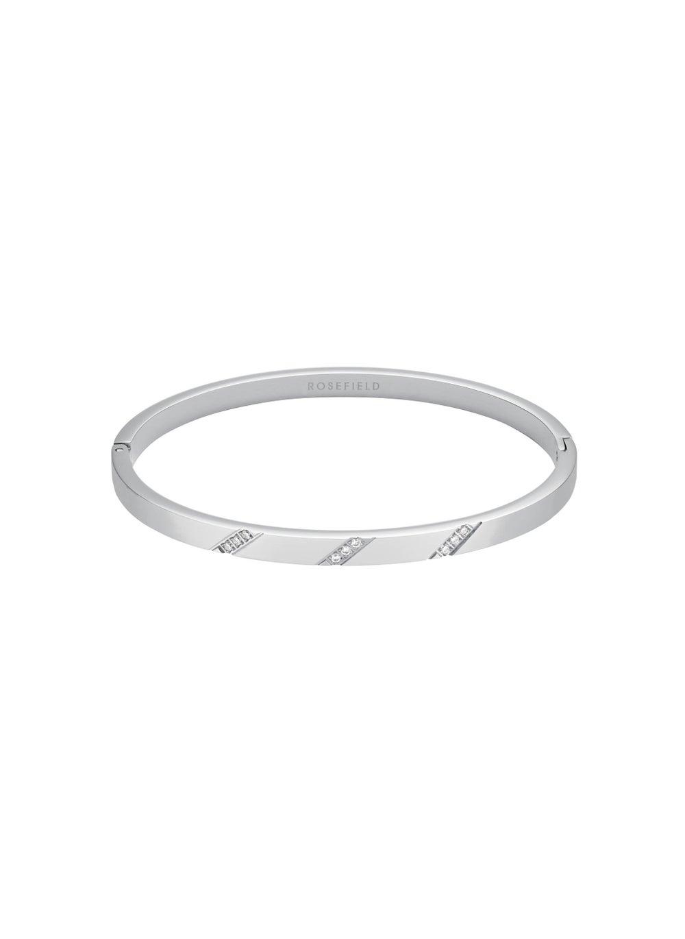 RoseField JBLCS-J1044 Silver Bangle with Crystal Elegance - Image 1