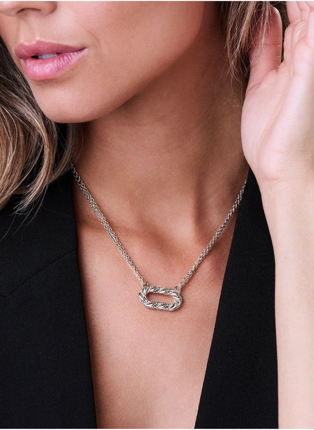 CERRUTI 1881 Giulia Elegant Silver Twisted Cable Necklace - Image 1