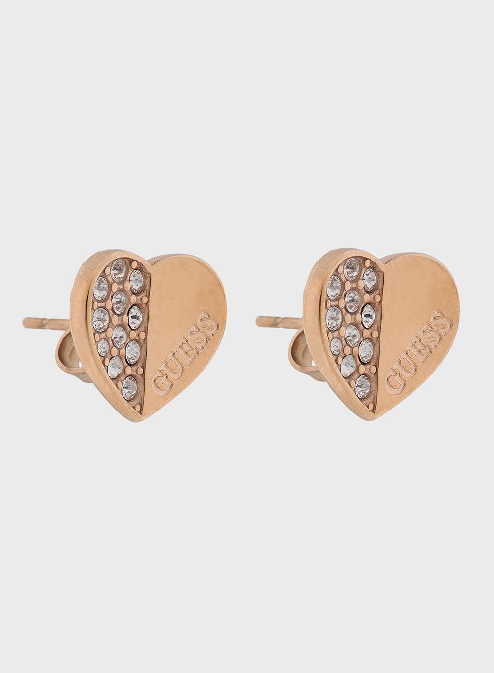 GUESS Elegant Heart Stud Earrings for Women - Classic & Sparkling - Image 1