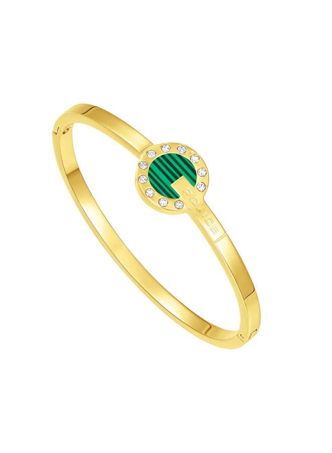 POLICE Gold-Plated Malachite Accented Bangle PEJLG0002507 - Image 1
