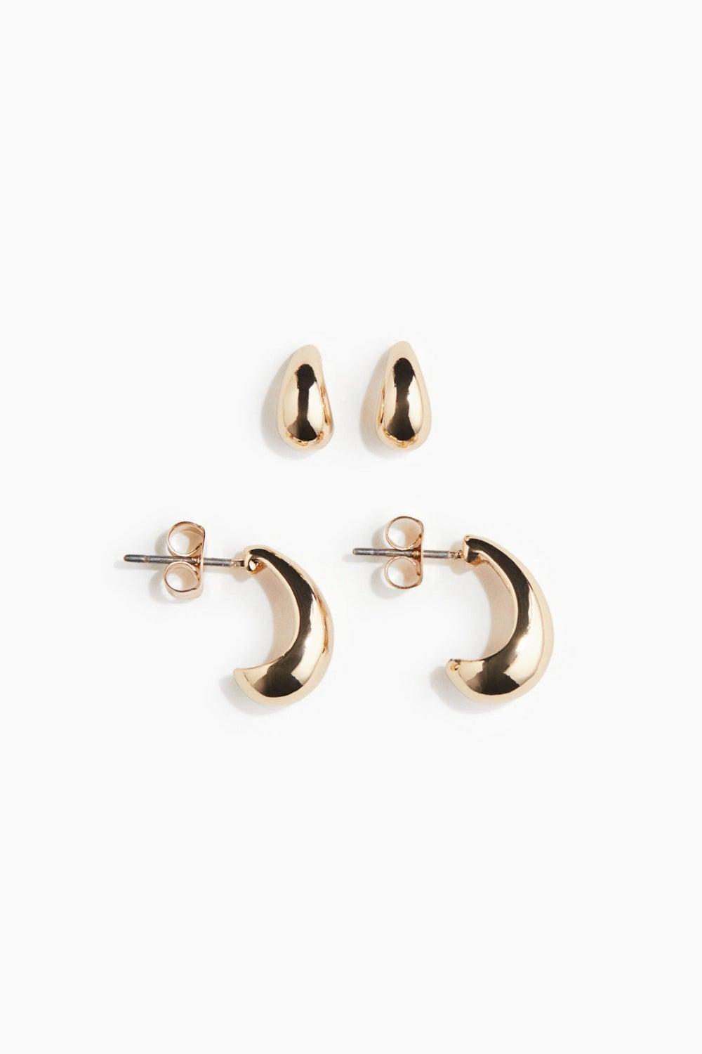 H&M Gold-Plated Earrings Duo for Chic Everyday Style - Image 1