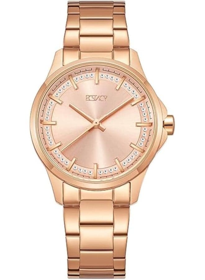 ECSTACY E23516-RBKK - Elegant Rose Gold Analog Watch, 34mm - Image 1