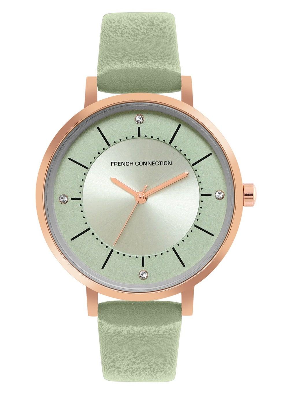 FCN00010B French Connection Elegant Green-Strapped Women's Watch - Image 1