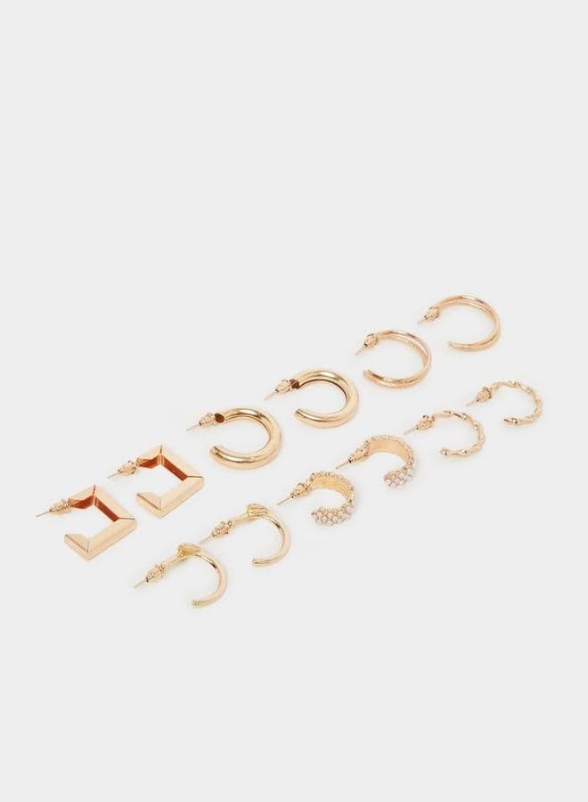 Styli Elegance Assortment: Half Hoop Earrings Set of 6 - Image 1