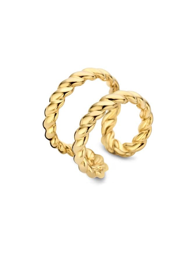 CERRUTI 1881 52 Iconic Gold-Plated Cable Ring for Women - Image 1