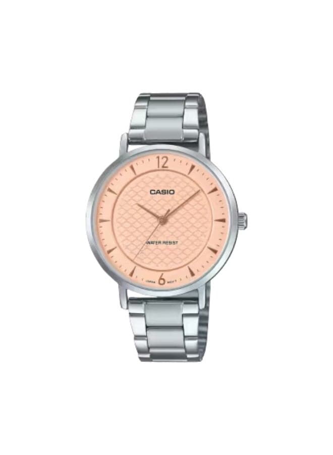 Elegant CASIO LTP-VT04D-4A Peach Dial Women's Watch - Image 1