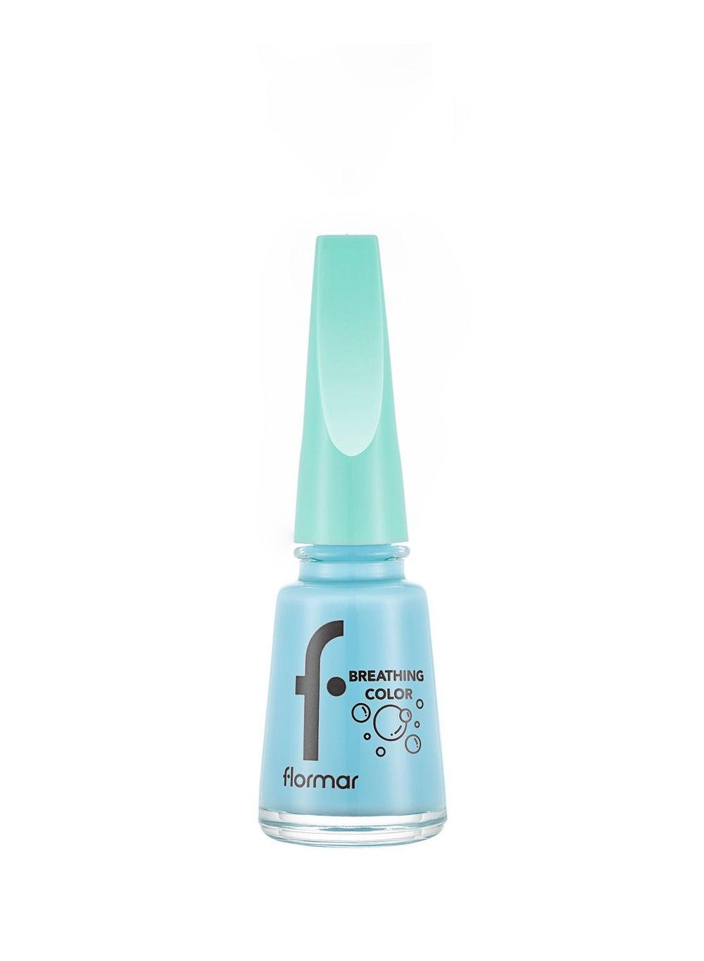 Flormar Breathing Color - 014 Pretty Blue Nail Enamel - Image 1