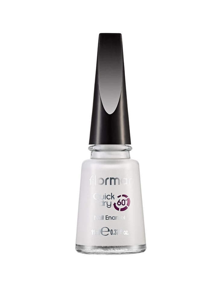 Flormar QD01 Snow White Quick Dry Nail Enamel - Image 1