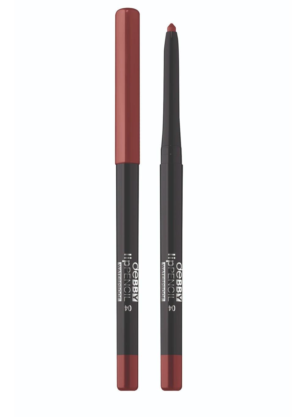 Debby Waterproof Lip Pencil 04 - Long-Lasting Brown - Image 1