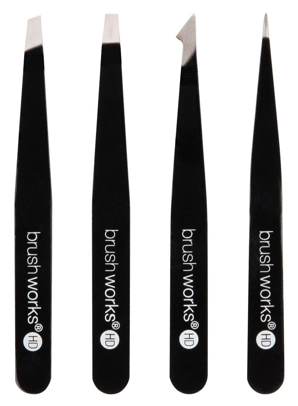 HD Black Tweezer Quartet for Precision Grooming - Image 1