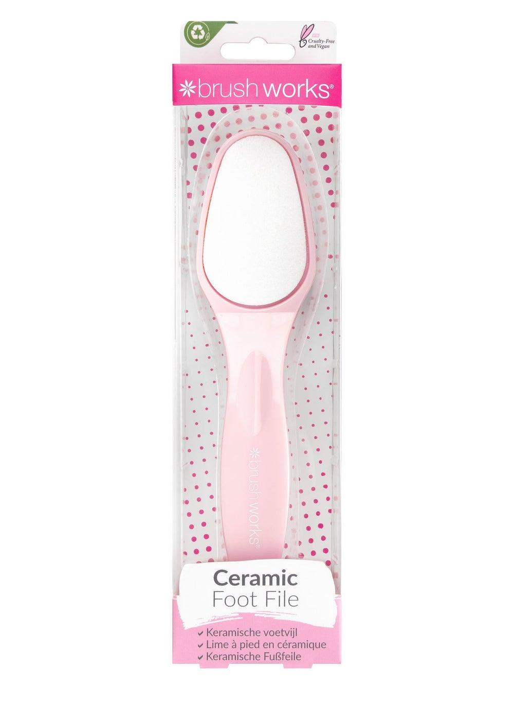 Brushworks Ceramic Foot File - Dual-Sided Skin Smoother - Image 1