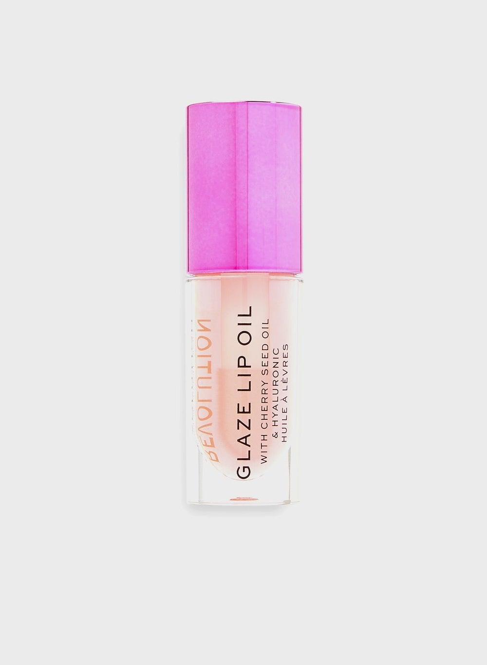 Revolution Glaze Lip Oil Glam Pink - Lustrous Shine - Image 1