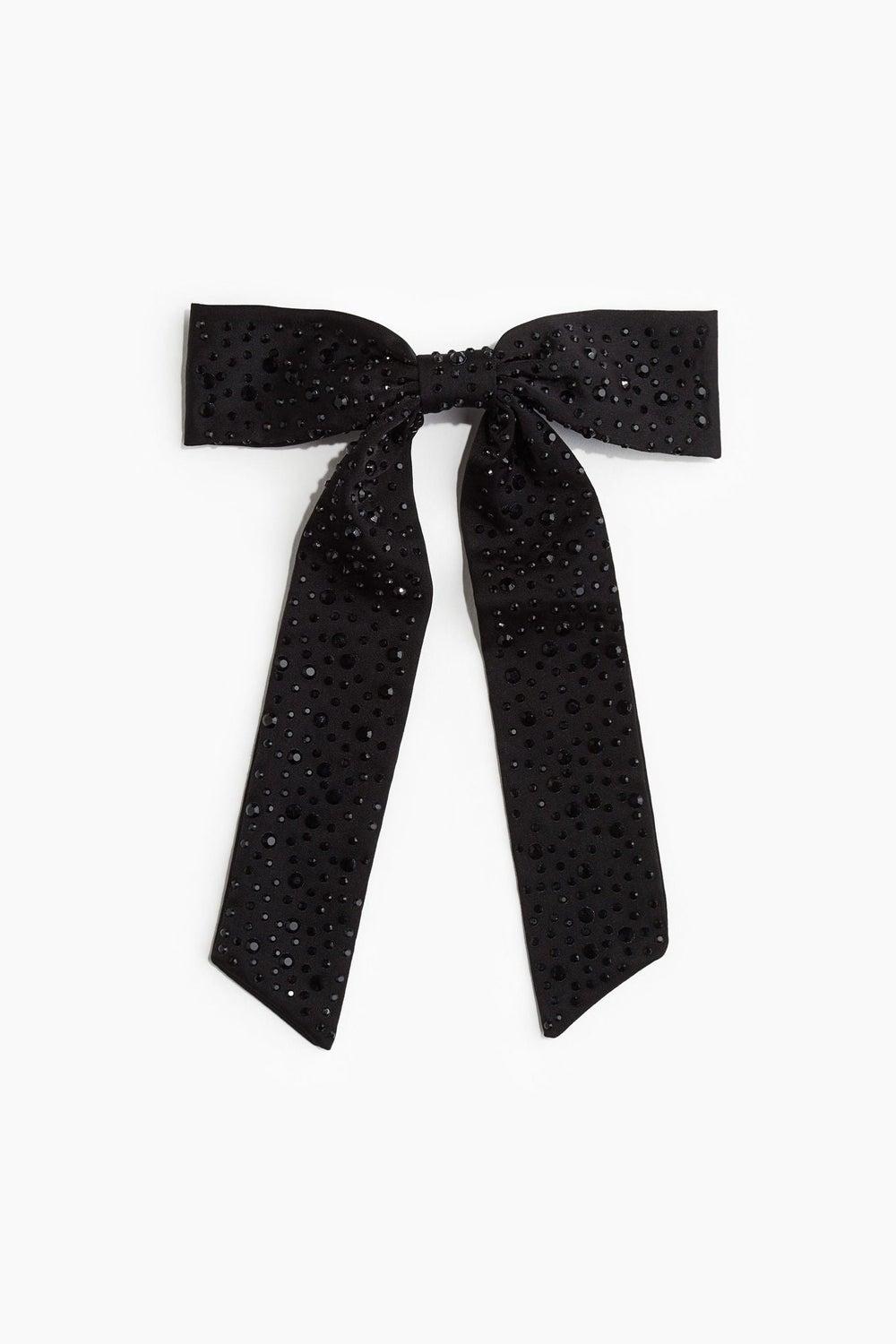 Luxe Satin & Sparkle Bow Clip - Elegant Hair Accessory - Image 1