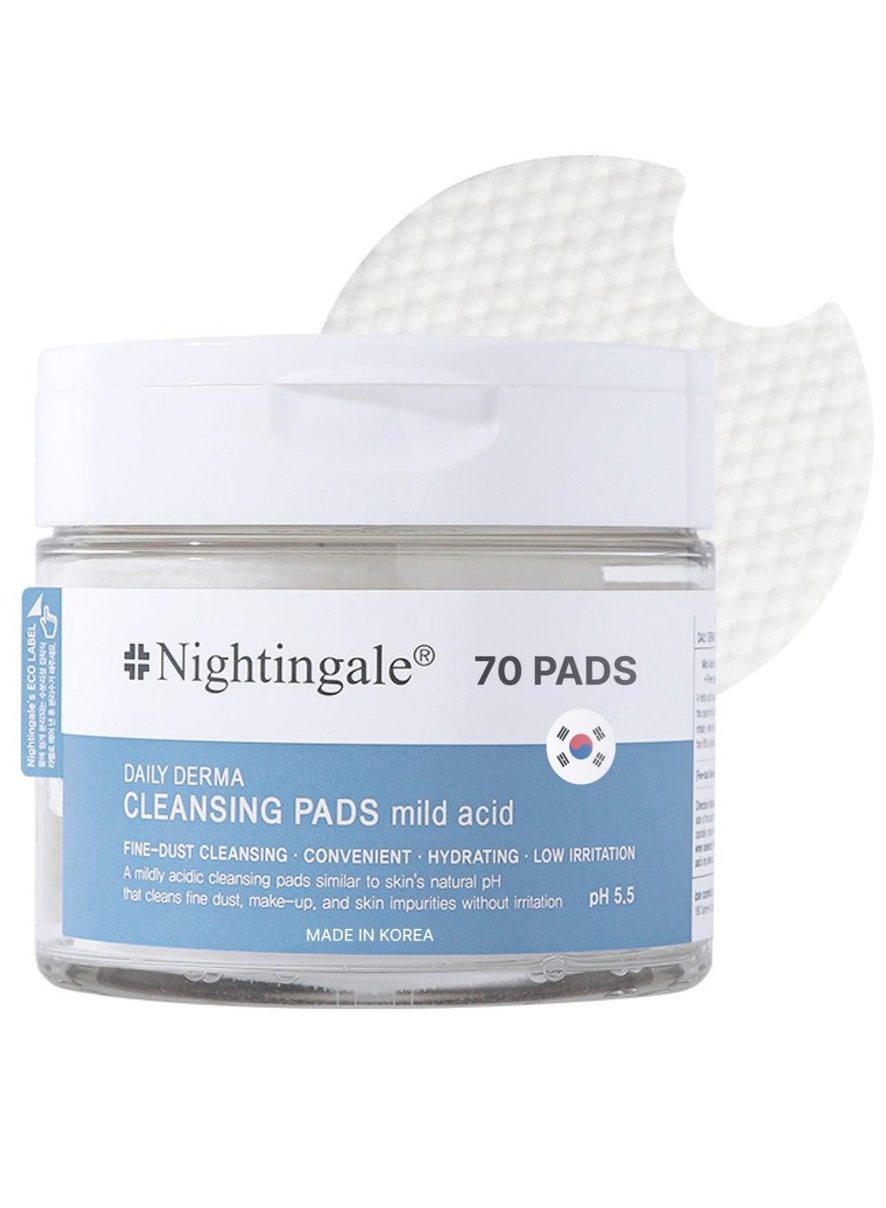 Korean Derma Hydrating Cleansing Pads 70pcs - Hyaluronic Acid Formula - Image 1