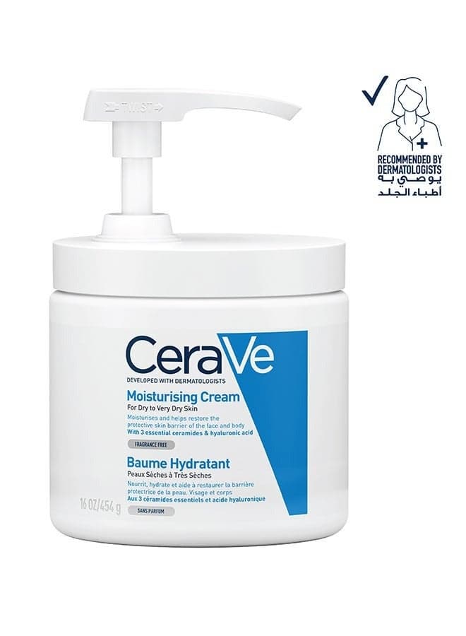 CeraVe Hydrating Cream 454g - Hyaluronic & Ceramides - Image 1