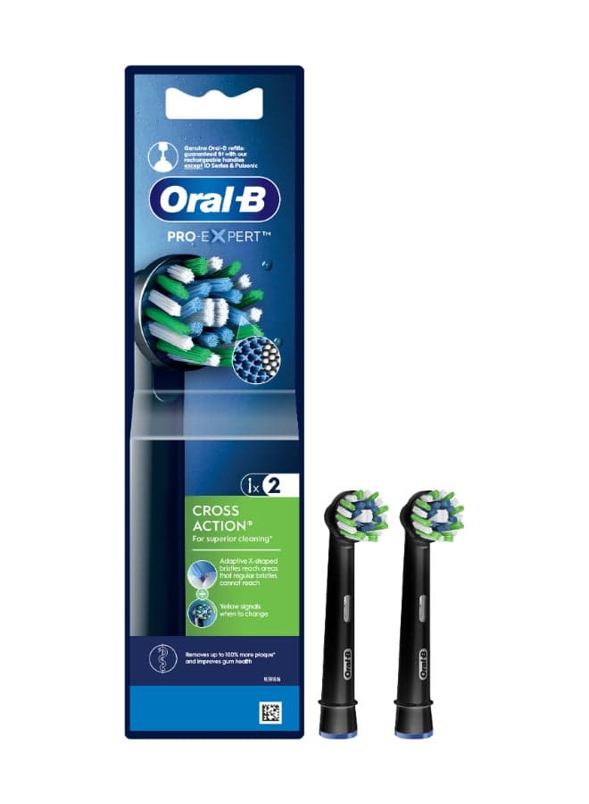 EB50BRB-2 CrossAction Supreme Clean Brush Heads, 2-Pack, Black - Image 1