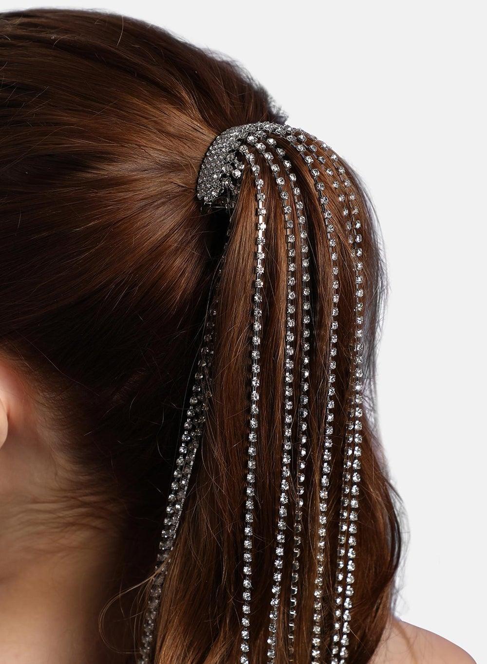 Luxe Crystal-Embellished Hair Tie - Image 1