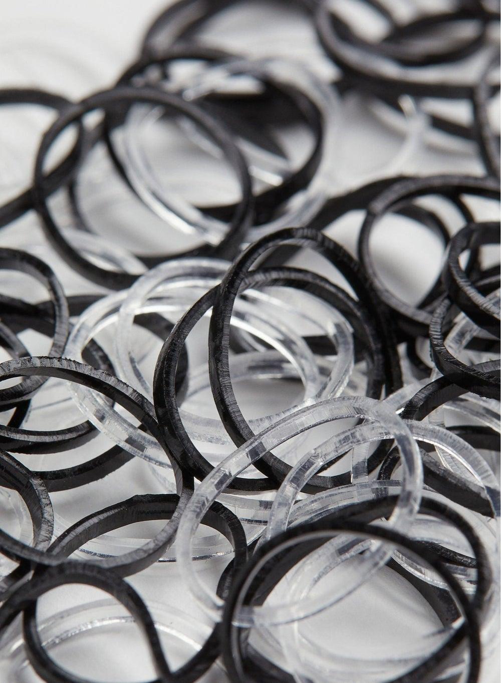 Chic 100-Pack Mini Hair Elastics for Versatile Styling - Image 1