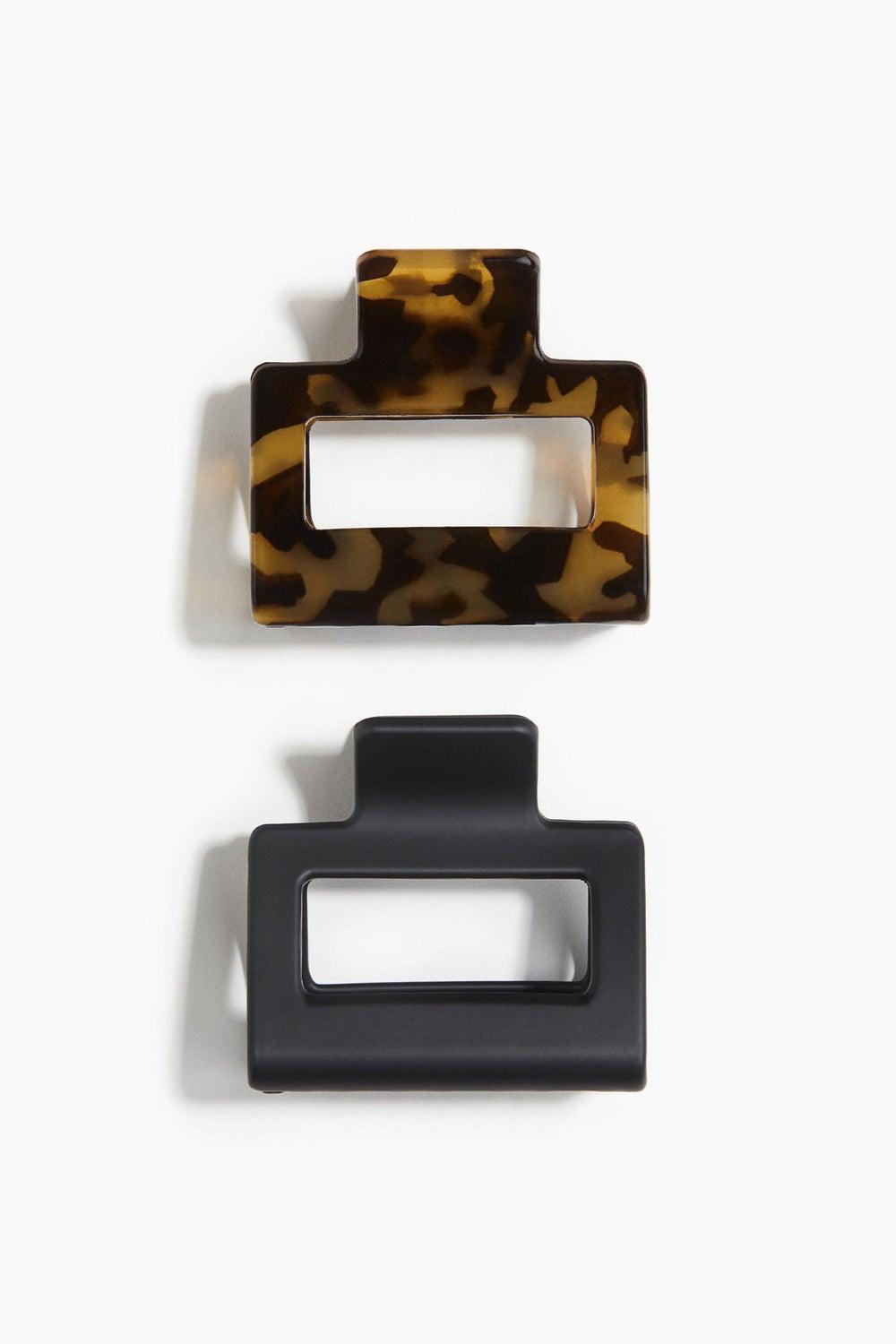 Elegant Neutral Tone Hair Claw Duo 8.5cm - Image 1