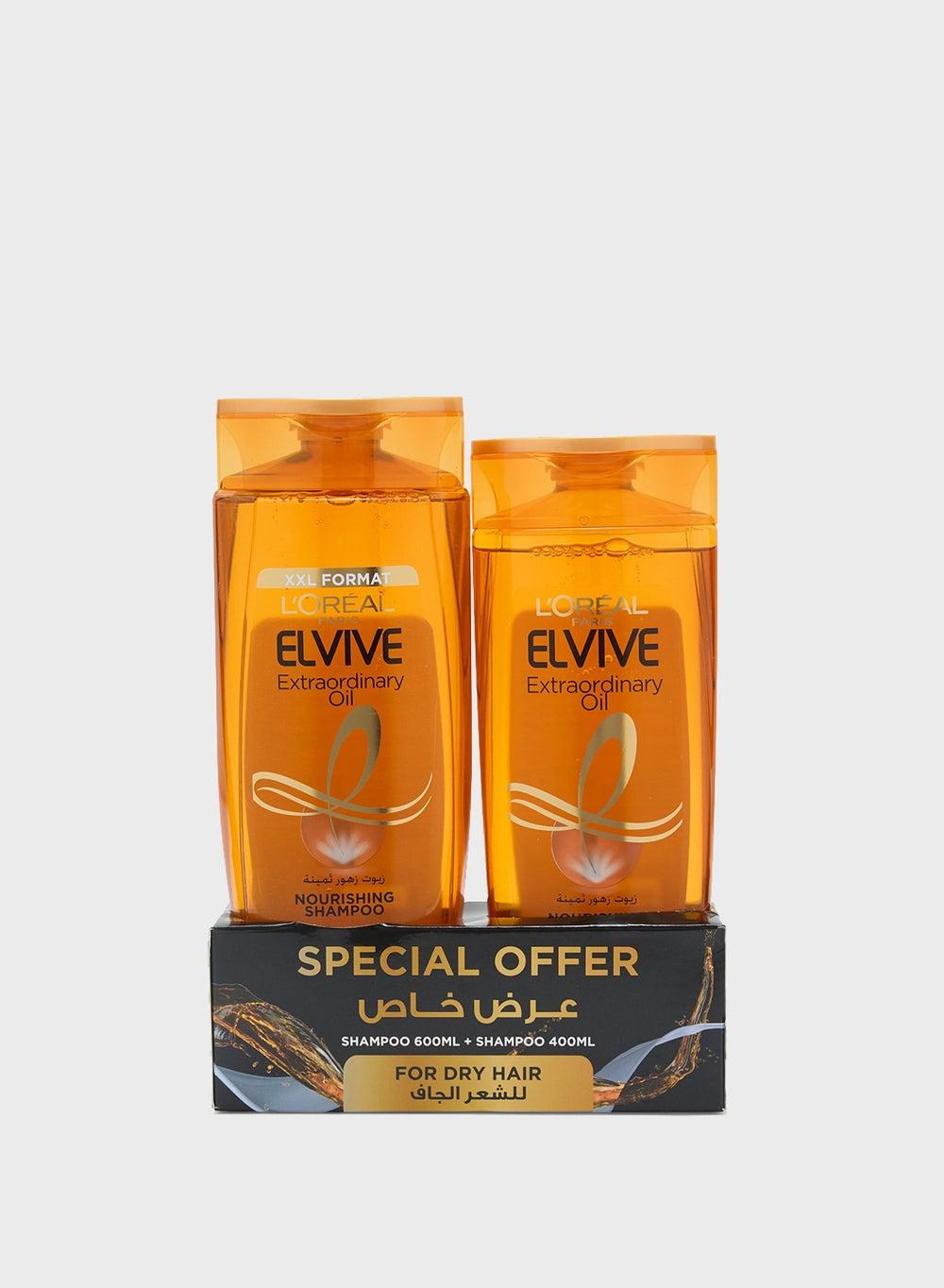 L'Oreal Elvive Extraordinary Oil Shampoo Bundle 600Ml + 400Ml - Image 1