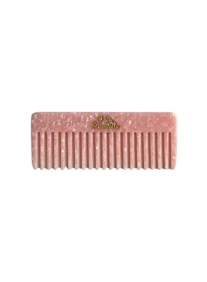 Pink Wide Tooth Comb for Gentle Detangling - Image 1