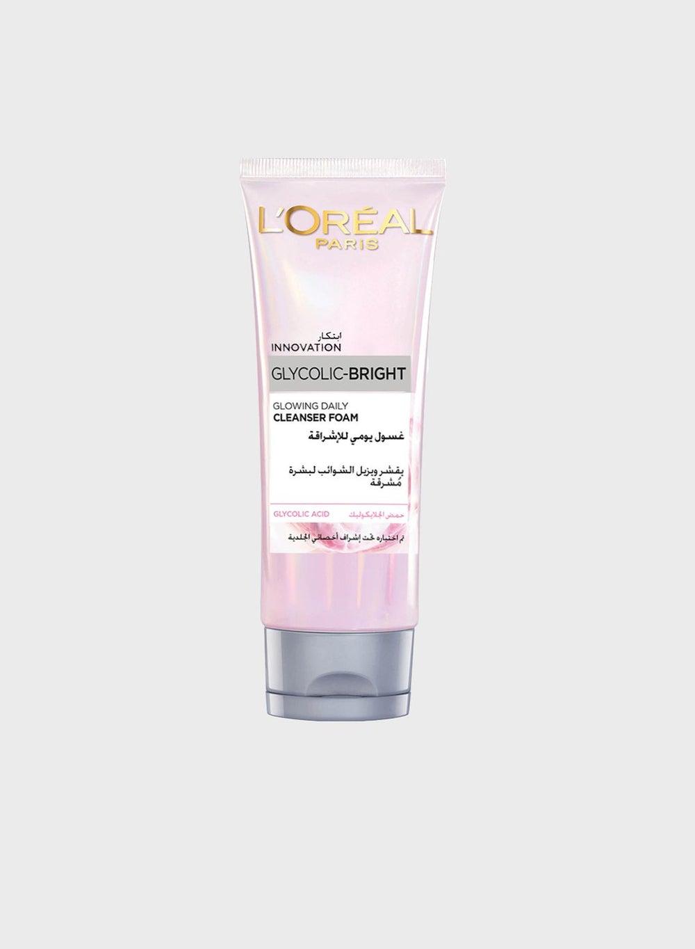 L'Oreal Paris Glycolic Bright Daily Foam Cleanser 100Ml - Image 1
