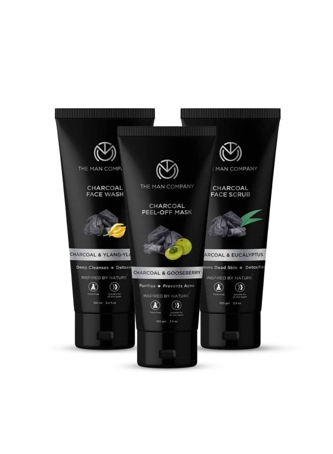 The Man Company Charcoal Cleansing Trio - Face Essentials - Image 1