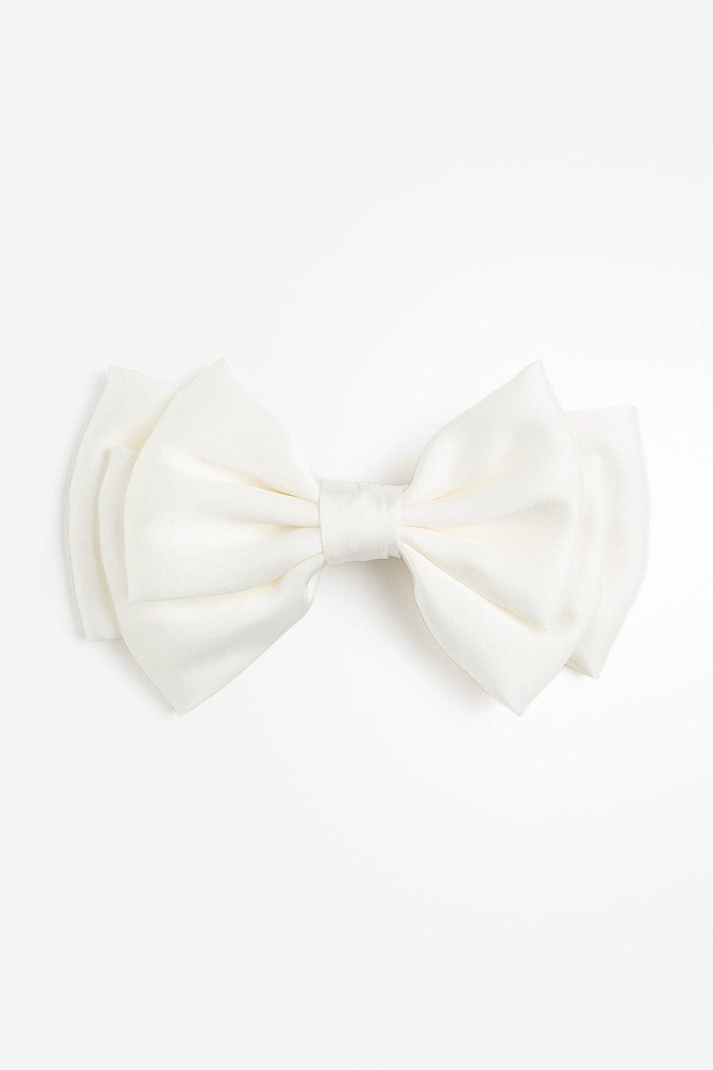 Mulberry Silk Satin Bow Hair Clip Elegance - Image 1